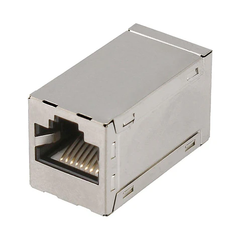 Ficha Adaptador RJ45 Cat6 8p8c Fêmea / Fêmea Metálica
