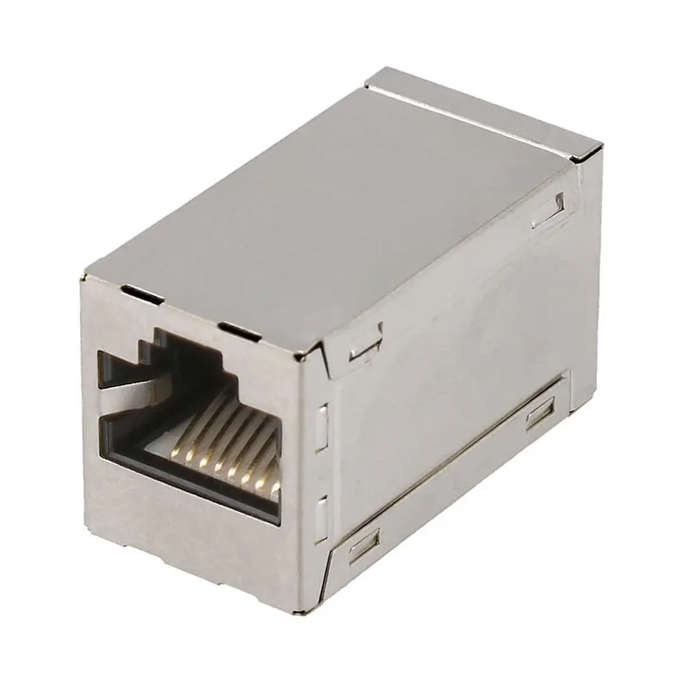 Ficha Adaptador RJ45 Cat6 8p8c Fêmea / Fêmea Metálica 1