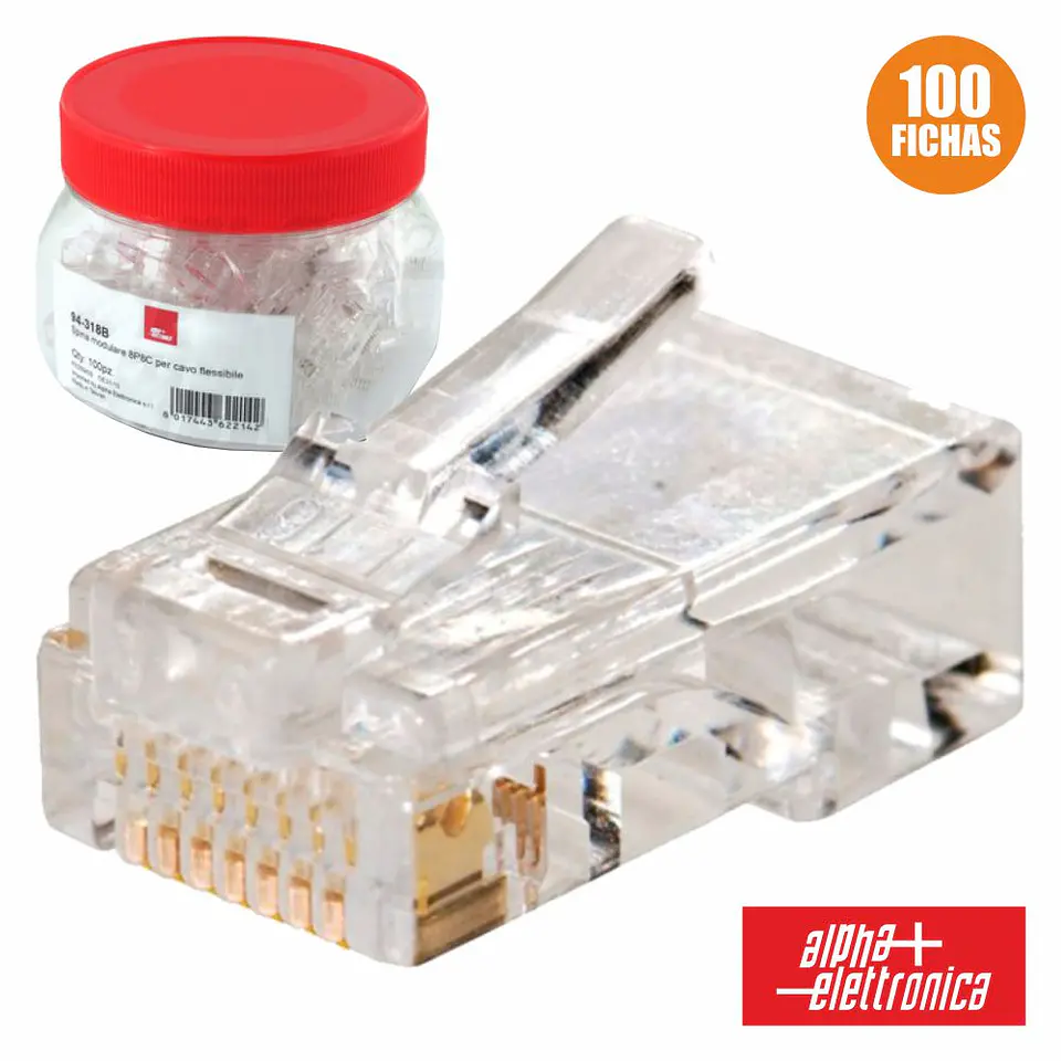 FICHA TELEFONE RJ45 MODULAR 8P8C 1
