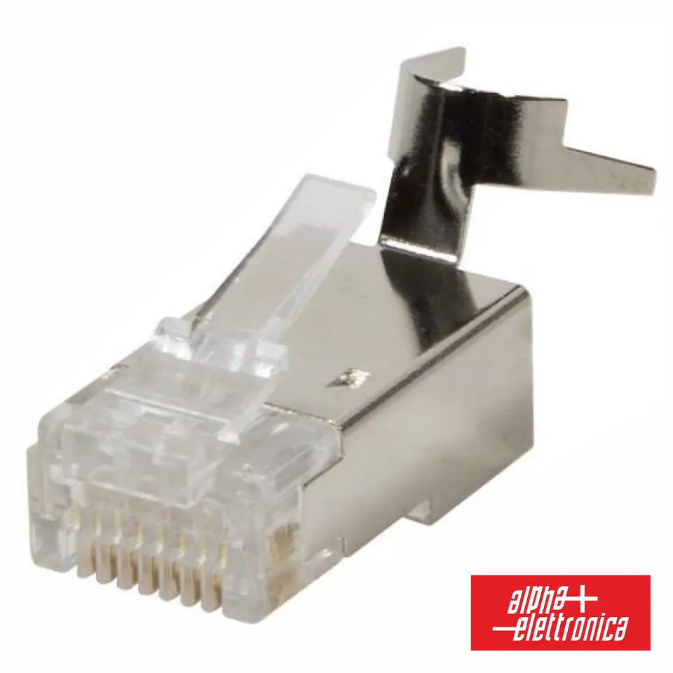 Ficha RJ45 de Cravar Blindada 8p8c CAT6A FTP Passante 1