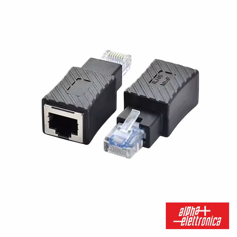 Ficha Adaptador RJ45 Macho P/ RJ45 Fêmea ALPHA