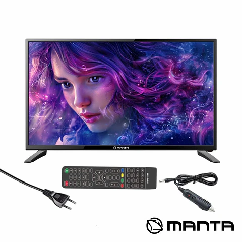TV LED 24" HD HDMI USB Colunas 2x3W 12V/230V MANTA