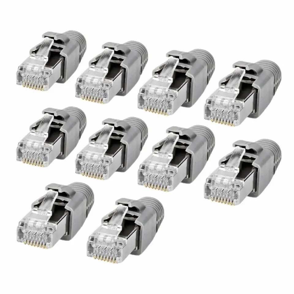Conjunto 10 Fichas RJ45 Modulares 8p8c CAT7 FTP Metálicas 1