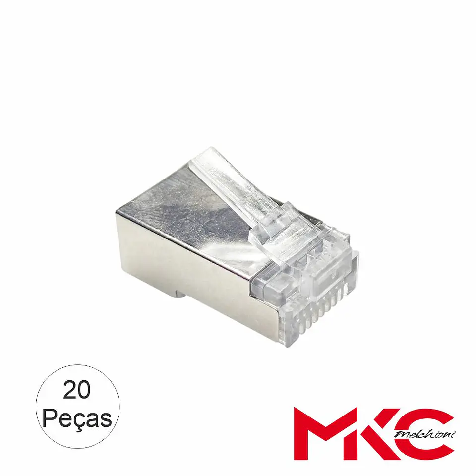 Ficha RJ45 Modular 8p8c Cat6 FTP Passante 20x MKC 1