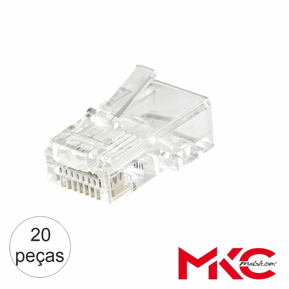 Ficha RJ45 Modular 8p8c CAT6 Passante UTP 20x MKC 1