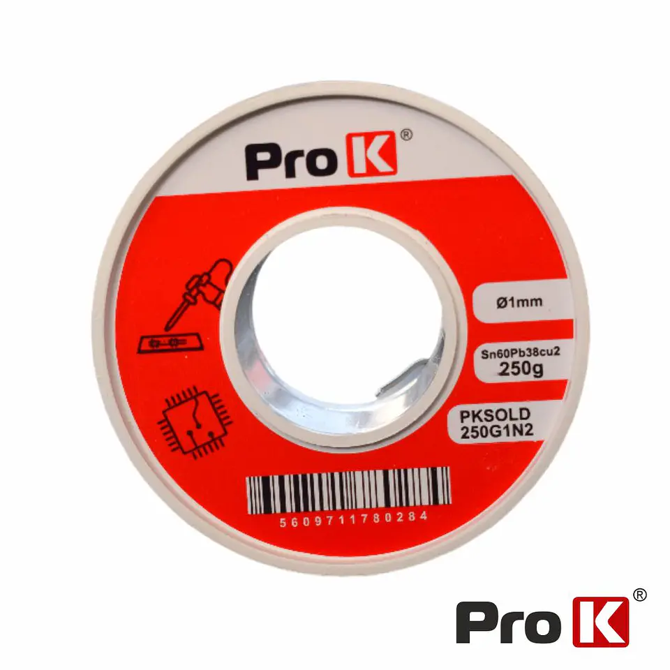 Solda 1mm Sn60Pb38Cu2 250g PROK 1