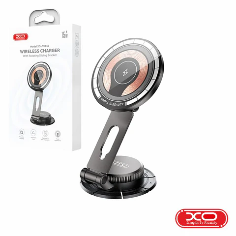 Suporte Rotativo COM Carregamento Por Indução Preto QI 15W XO