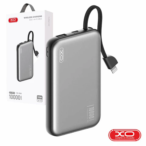 Powerbank 10000mAh QI 15W COM Cabo Lightning XO