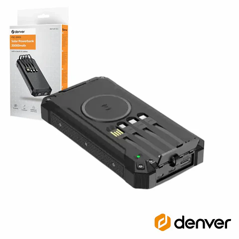 Powerbank 20000mAh COM Painel Solar 4em1
