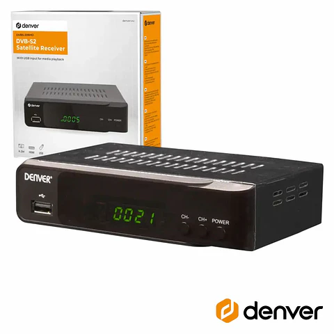 Receptor TDT Satélite 1080p Dvb-S2 COM USB E Comando DENVER