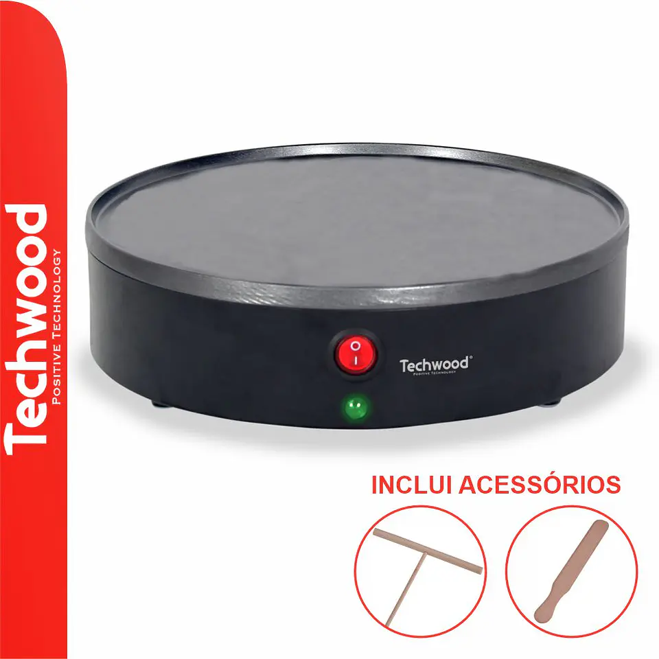 Máquina de Crepes Elétrica 23cm 800W TECHWOOD 1
