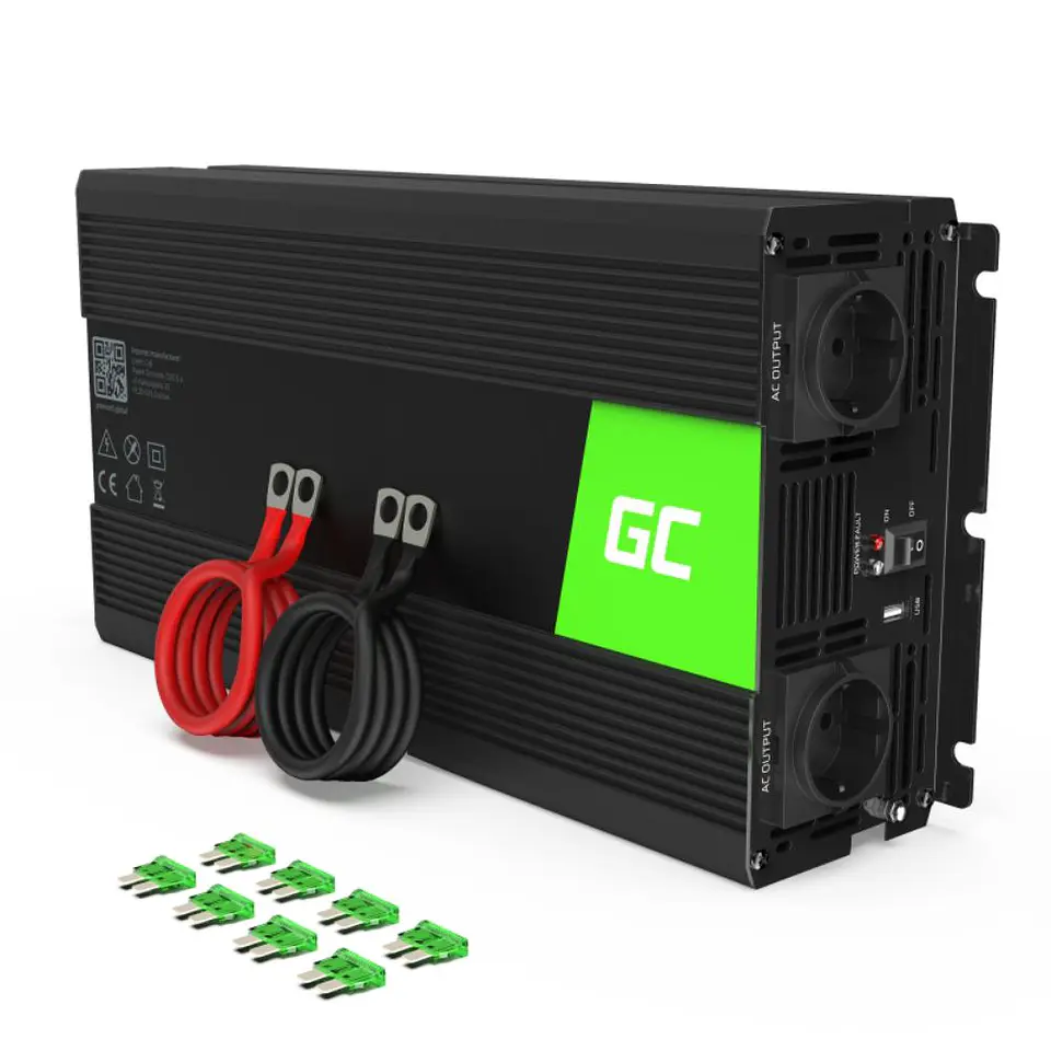 Conversor 12V-230V 1500W Onda Pura GREEN CELL 1