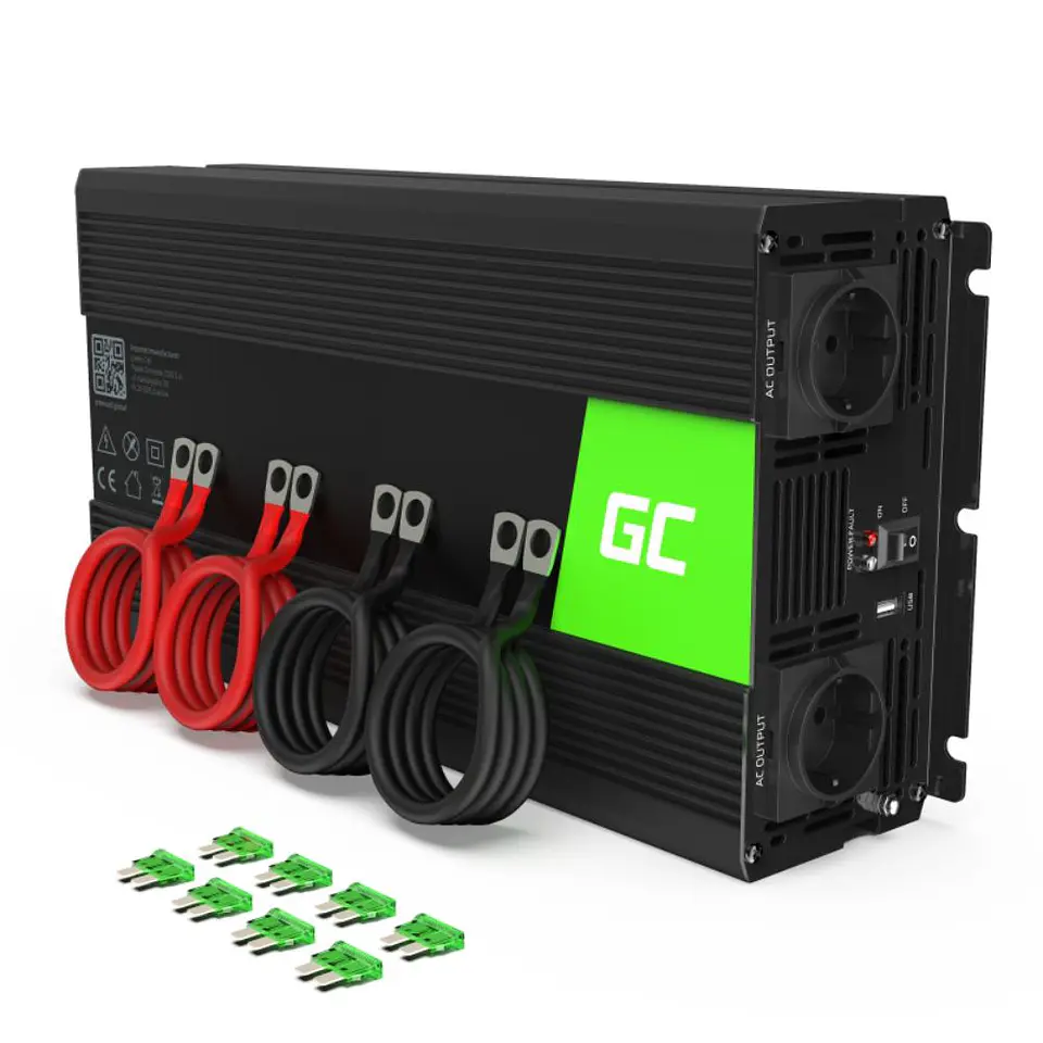 Conversor 12V-230V 2000W Onda Pura GREEN CELL 1