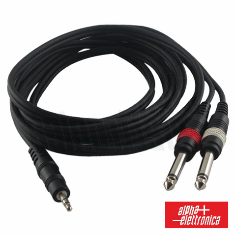 CABO JACK 3.5MM MACHO ST / 2JACK 6.35MM MACHO MN 3M