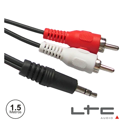 CABO JACK 3.5MM MACHO ST / 2-RCA MACHO 1.5M LTC