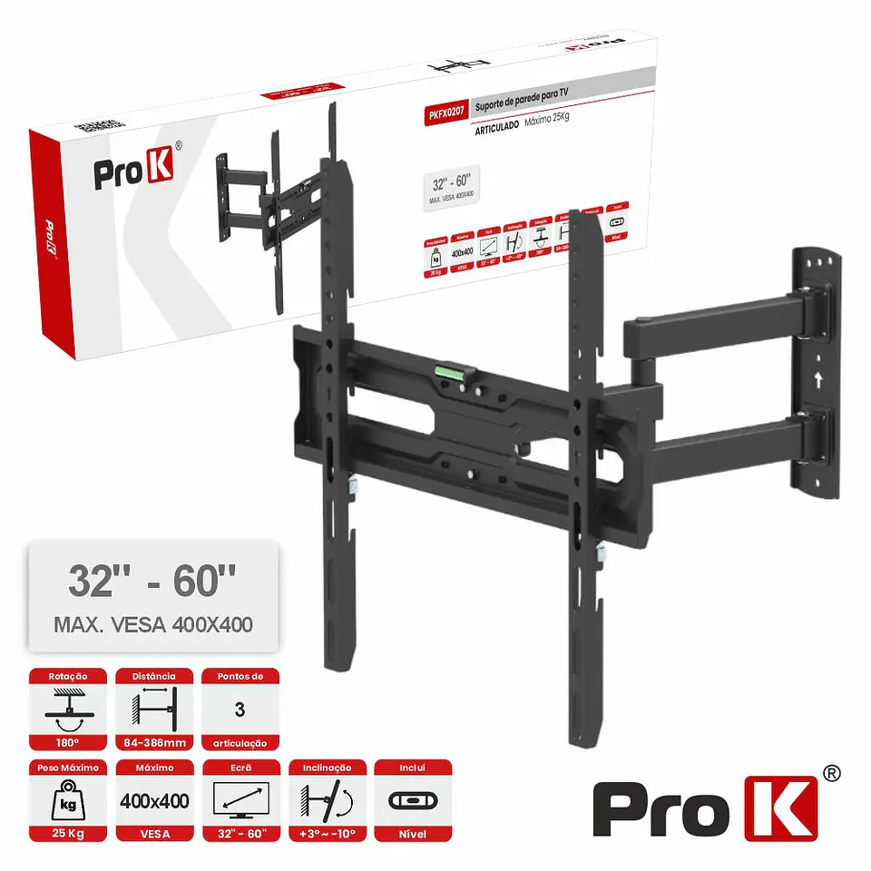 Suporte TV Articulado 3 pontos 32-60