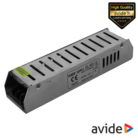 Fonte de Alimentação Industrial 12V 60W AVIDE