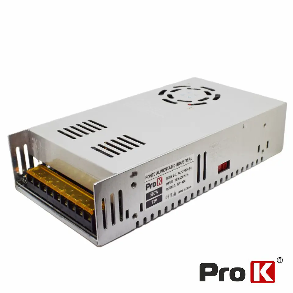 Fonte de Alimentação Industrial 12V 500W 41.6A PROK 1