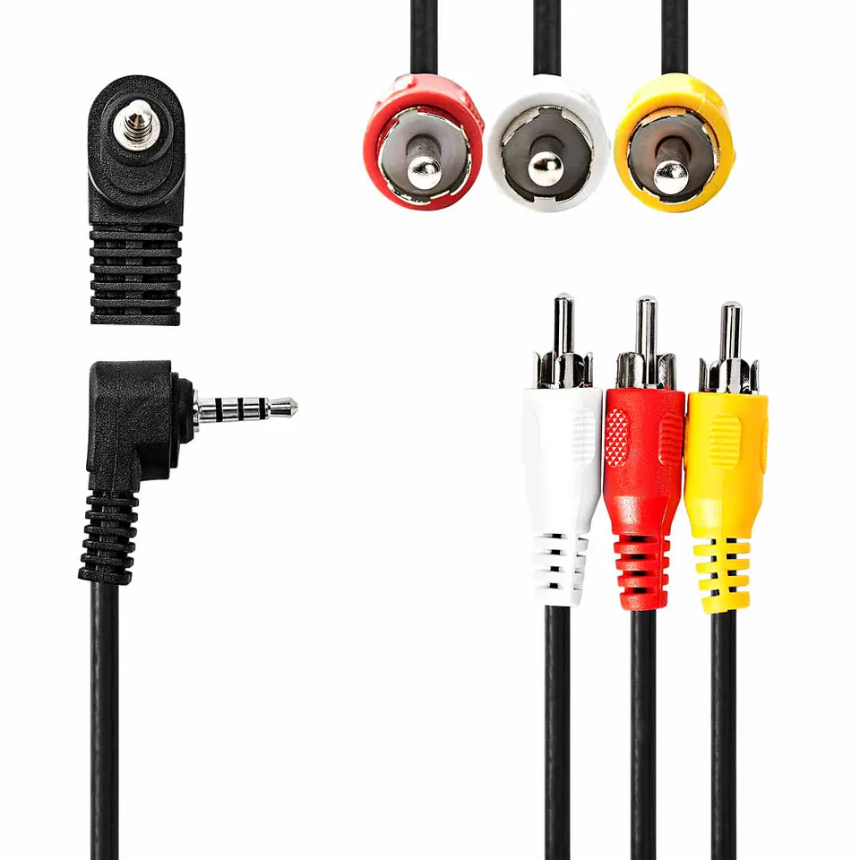 Cabo Jack 3.5mm Macho/ 3x RCA Macho 1m Preto NEDIS 1