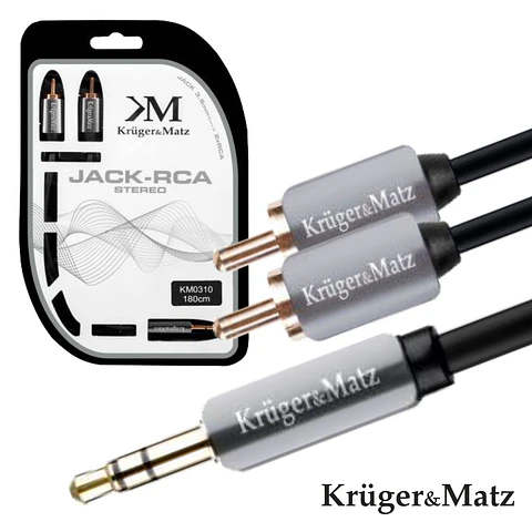 CABO JACK 3.5MM MACHO ST / 2-RCA MACHO 1.8M KRUGER MATZ