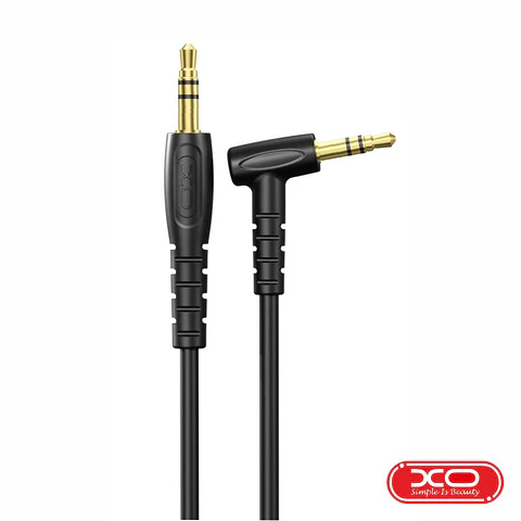 Cabo Jack 3.5mm Macho / Jack 3.5mm 90º Macho 1m Preto XO