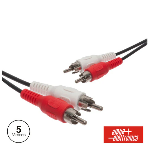 CABO 2-RCA MACHO / 2-RCA MACHO PVC 5M