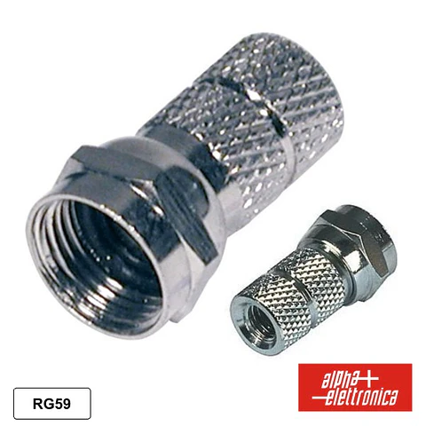 FICHA F FÊMEA NIQUELADA P/ CABO 6.5MM RG59