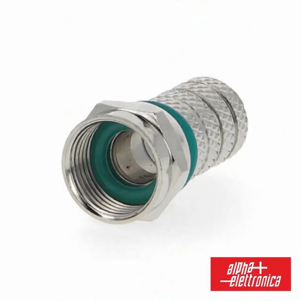 Ficha F Fêmea Niquelada  P/ Cabo 6.8mm RG6 COM 2 O-Ring 1