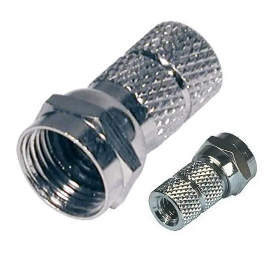 FICHA F FÊMEA NIQUELADA P/ CABO 7.0MM RG59 1