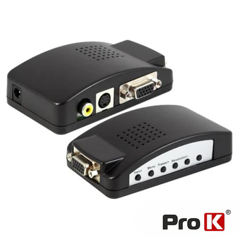 CONVERSOR VÍDEO VGA+RCA+SVHS P/ VGA PROK