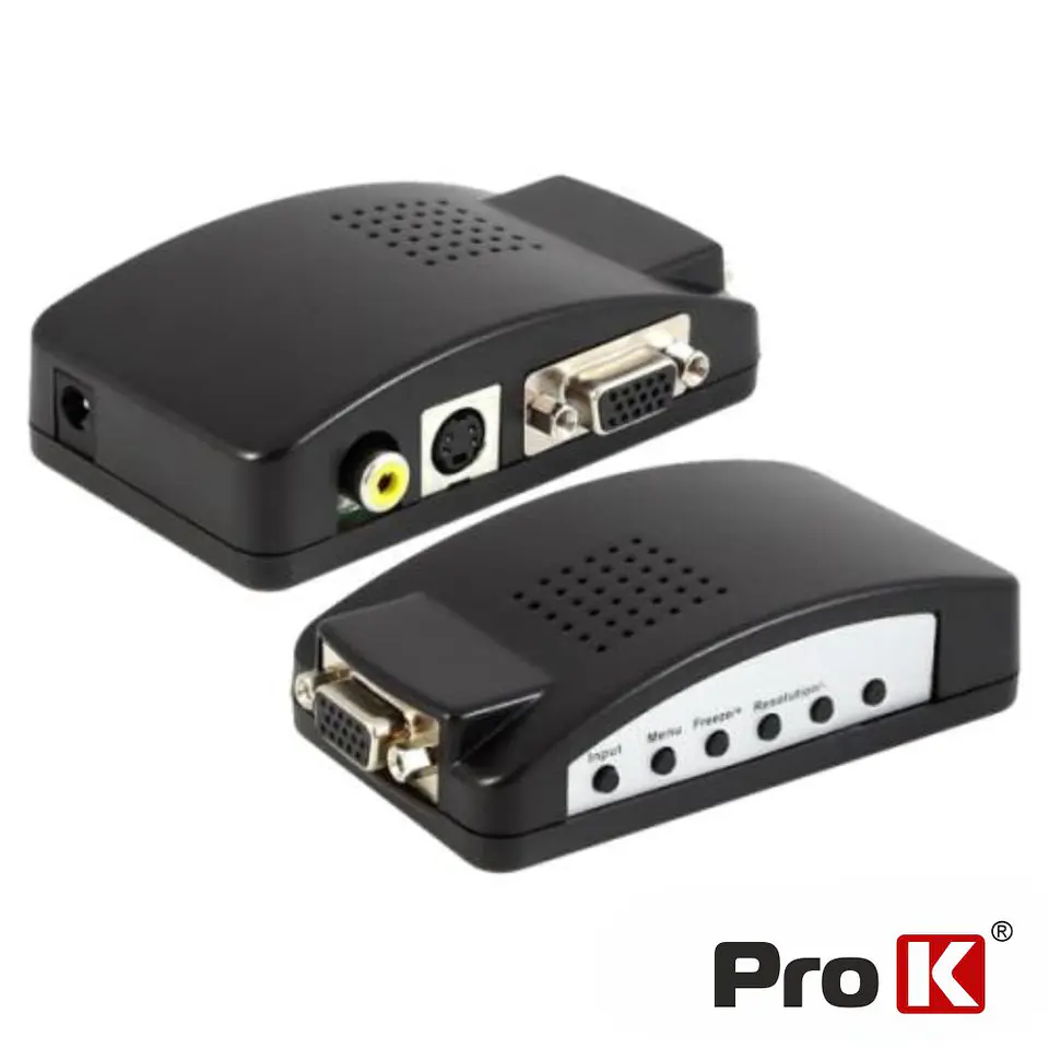 CONVERSOR VÍDEO VGA+RCA+SVHS P/ VGA PROK 1
