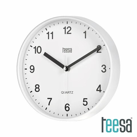 Relógio de Parede Redondo Branco 20cm TEESA