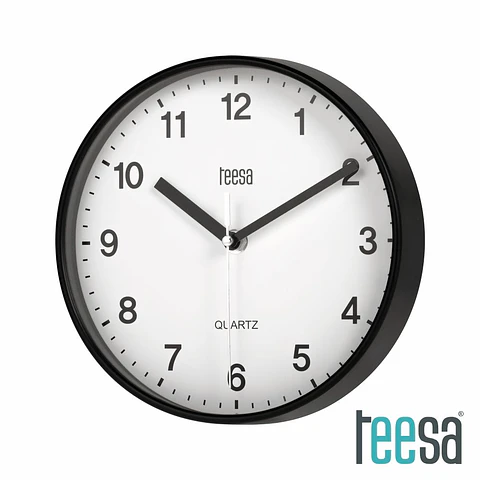 Relógio de Parede Redondo Preto 20cm TEESA