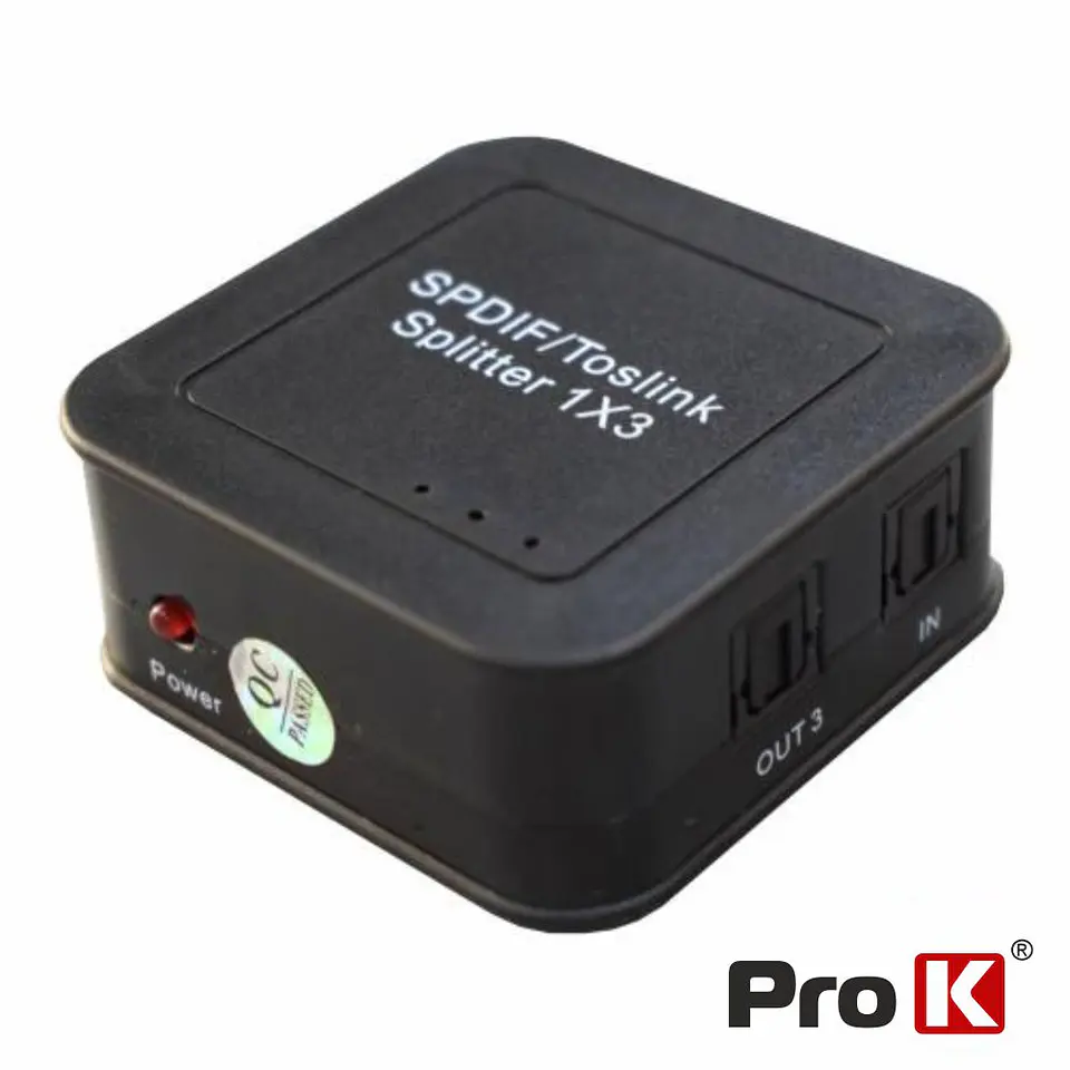 Distribuidor Toslink 1 Entrada 3 Saídas PROK 1