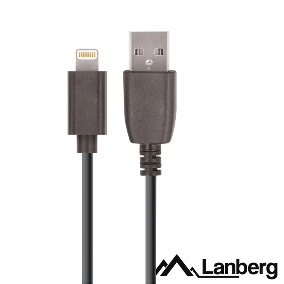Cabo USB-A 2.0 Macho / Lightning 8P Macho 1.8m Preto LANBERG 1