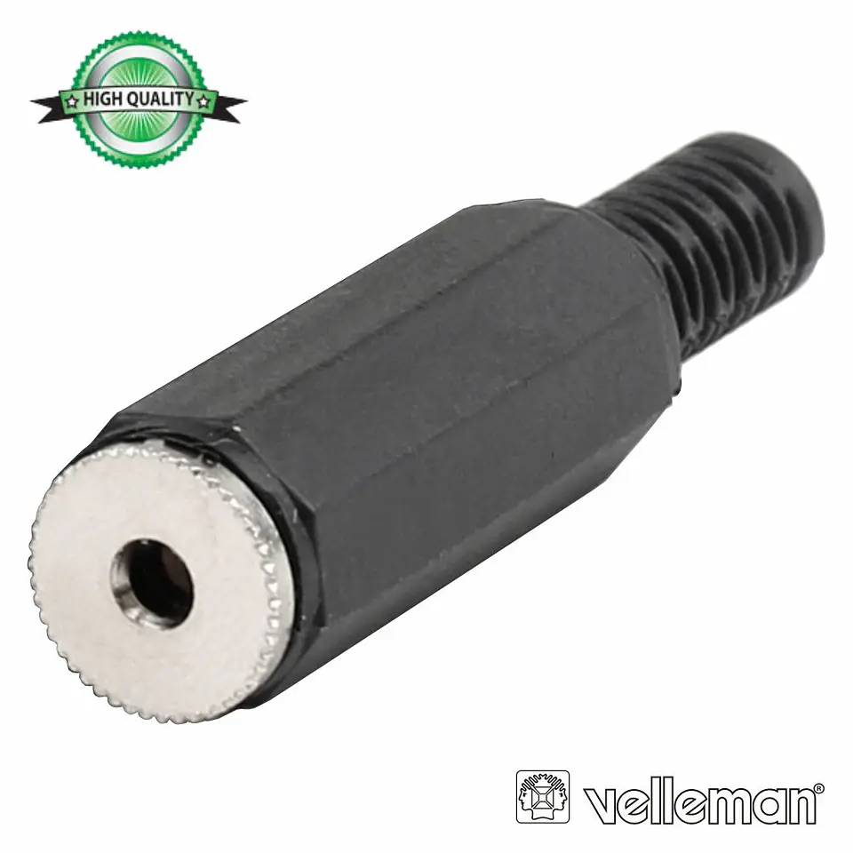 FICHA JACK FÊMEA PLÁSTICO PRETA 2.5MM ST 1
