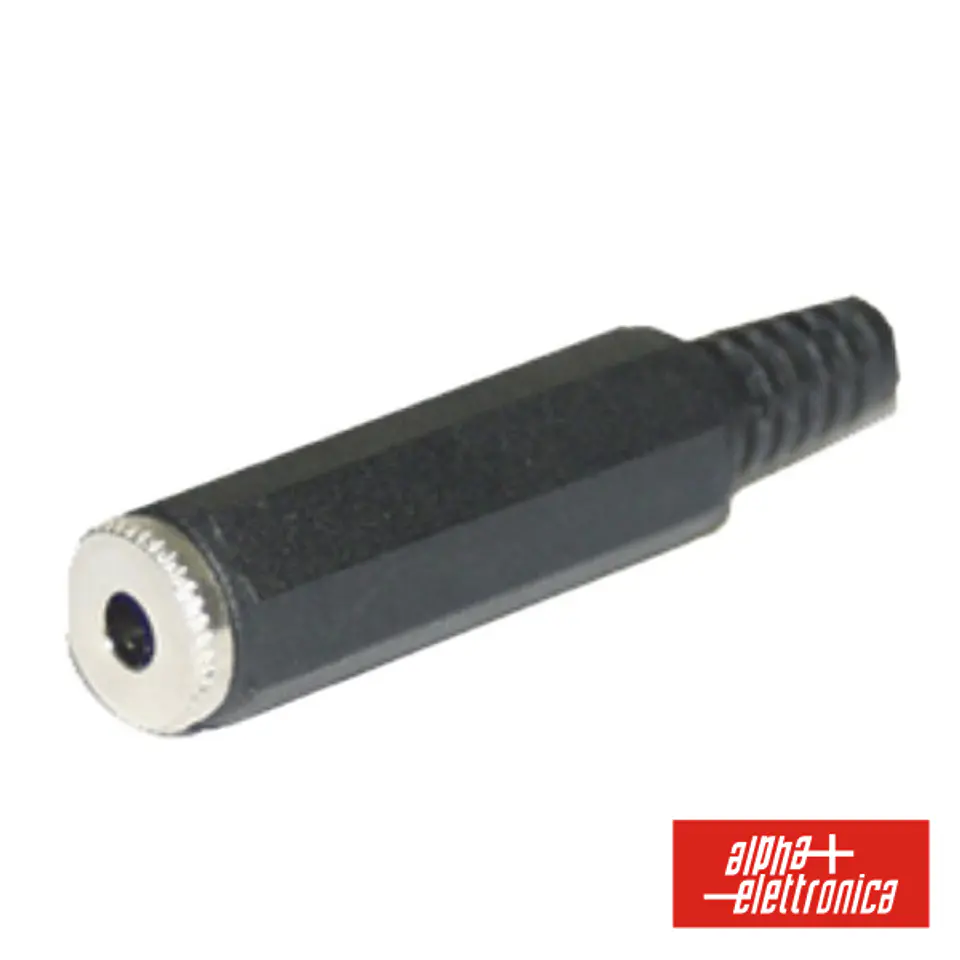 FICHA JACK FÊMEA 3.5MM MONO COM PROTEÇÃO DE CABO 1