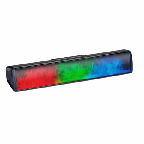 Barra de Som Bluetooth 5W Com Efeito de Chama RGB Preto