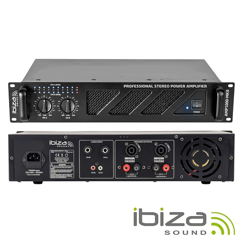 AMPLIFICADOR ÁUDIO 19" 2X800W PRETO IBIZA
