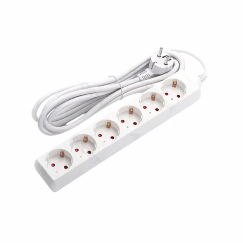 Extensão Elétrica 6x Schuko SEM Interruptor 3m