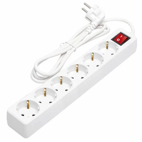 TOMADA ELÉTRICA COM 6 SAÍDAS INTERRUPTOR 1.5M