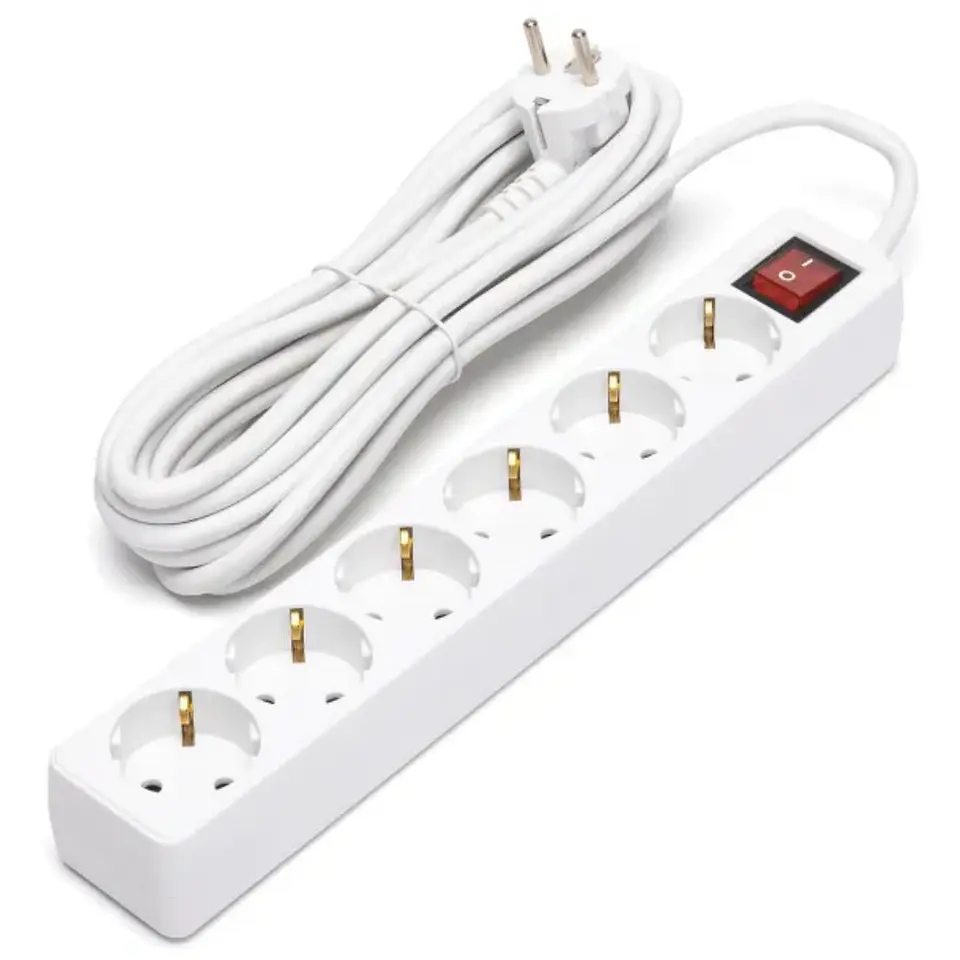 TOMADA ELÉTRICA COM 6 SAÍDAS INTERRUPTOR 5M 1