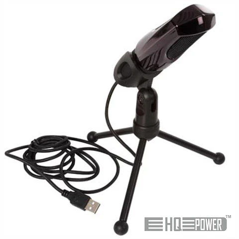 MICROFONE USB COM SUPORTE DE MESA HQ POWER