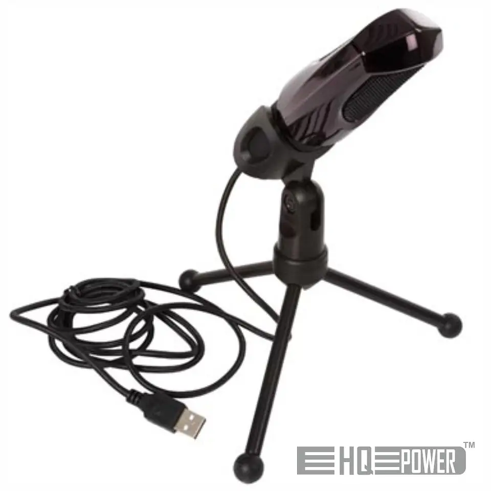 MICROFONE USB COM SUPORTE DE MESA HQ POWER 1