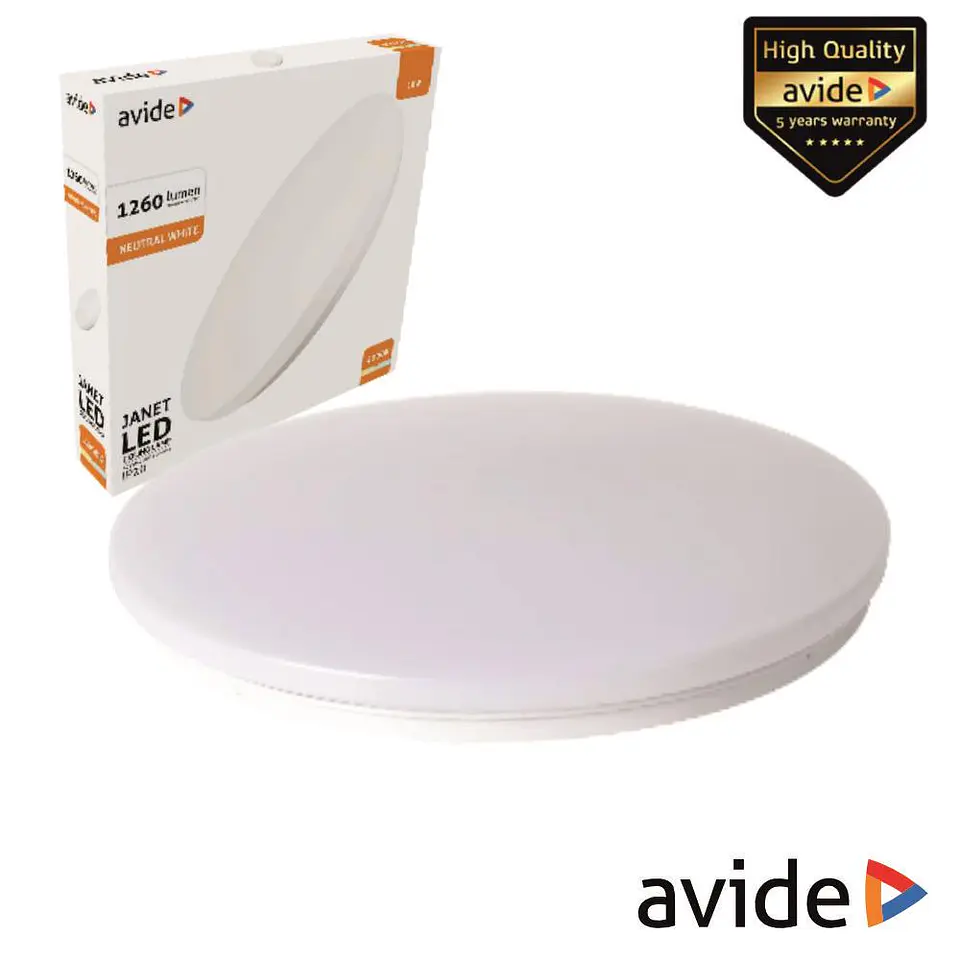 Aplique LED Redondo 18W 330mm 4000K 1260lm AVIDE 1