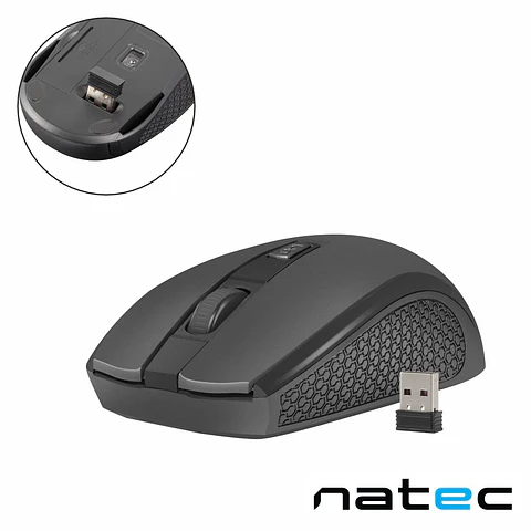 Rato Óptico SEM Fios 800-1200-1600DPI USB Preto NATEC