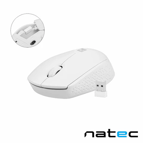 Rato Óptico SEM fios 800-1600DPI 2.4 GHz Branco NATEC