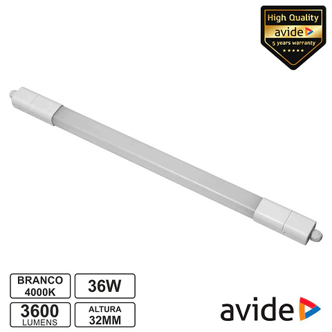 Armadura LED Batten 36W IP65 4000K 3600lm 1500mm AVIDE