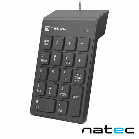 Teclado Numérico USB Portátil 18 Teclas COM Cabo 1.5m NATEC