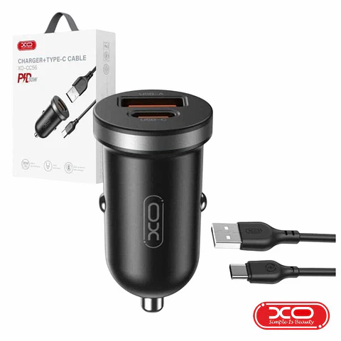 Adaptador Isqueiro USB-A PD / USB-C 30W COM Cabo USB-C XO